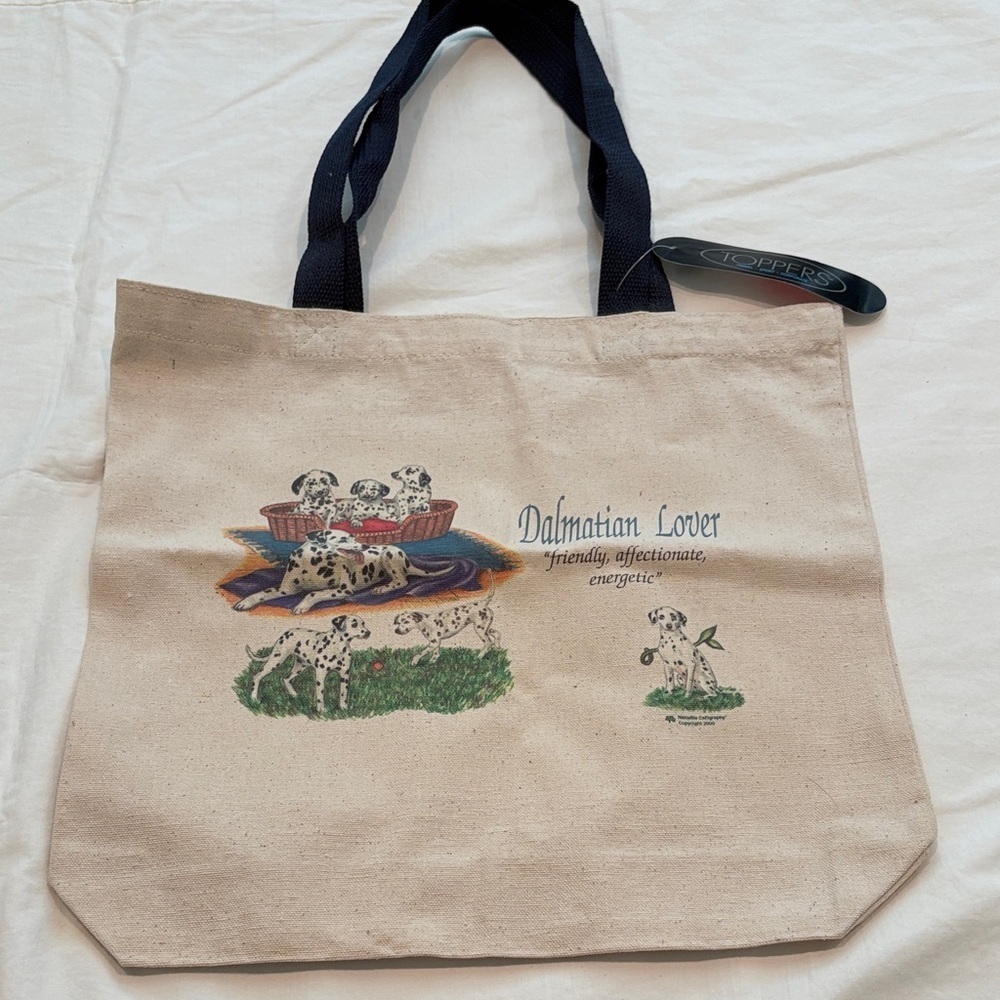 Toppers Brand “Dalmatian Lover” Canvas Tote Bag